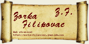 Zorka Filipovac vizit kartica